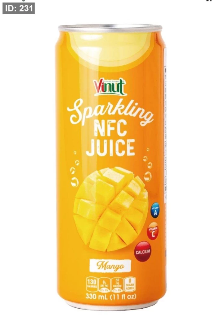 عصير المانجا الطبيعي غازي بدون سكر مضاف