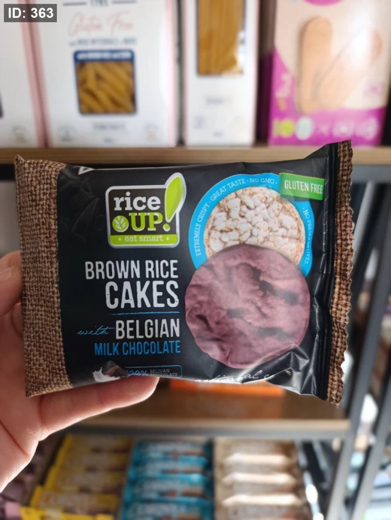 رايس كيك مطلي بالشوكولاته بدون سكر مضاف